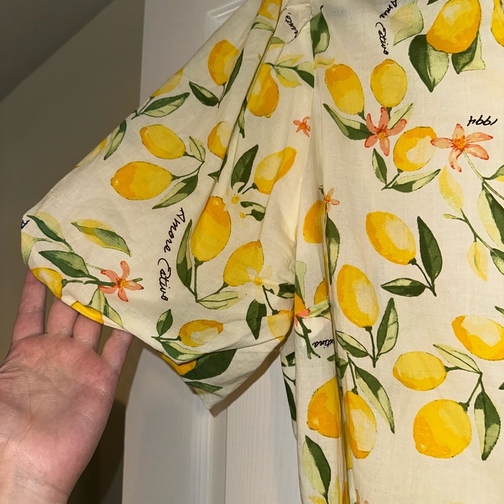 H&M Lemon Print Cream Dress - Picture 2 of 3